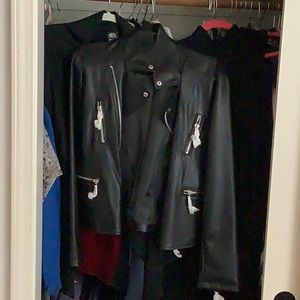 Walmart brand scoop faux leather moto
